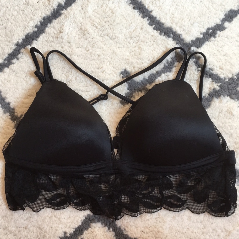 Black, padded, push up bralette